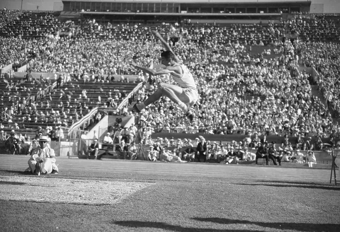 Framed Print : Charles Reed Doing Broad Jump Framed Print : Charles Reed Doing Broad Jump