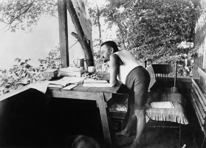 Framed Print : Charles Steinmetz Writing On Porch Framed Print : Charles Steinmetz Writing On Porch