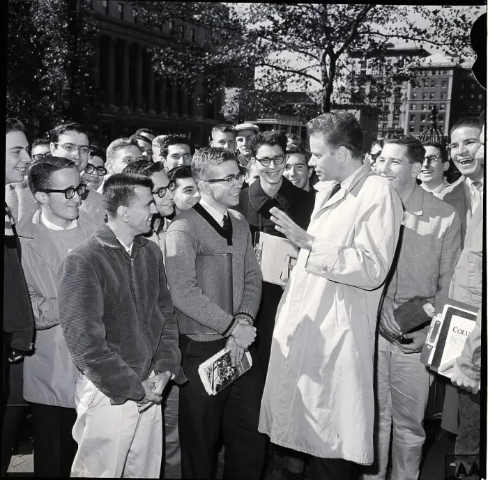 Framed Print : Charles Van Doren Chats With Students Framed Print : Charles Van Doren Chats With Students