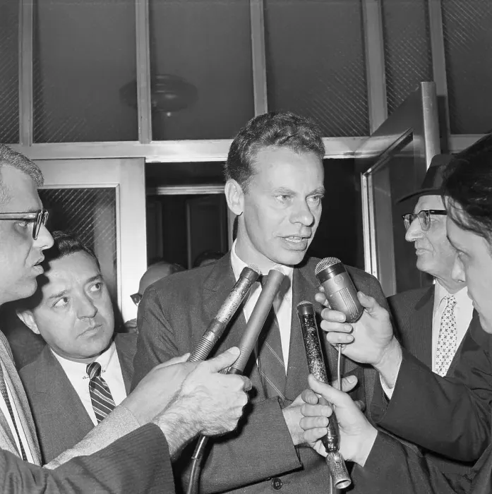 Framed Print : Charles Van Doren with Reporters Framed Print : Charles Van Doren with Reporters