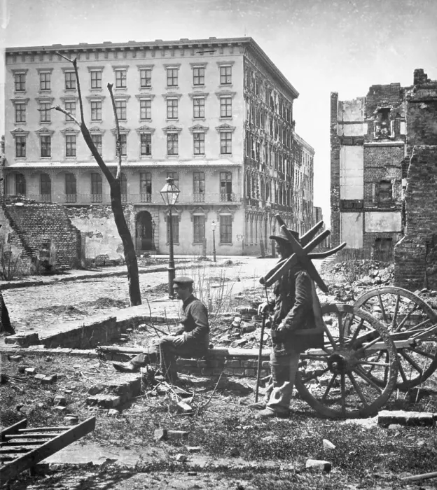 Framed Print : Charleston Ravaged by Civil War