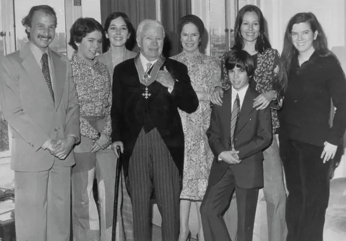 Framed Print : Charlie Chaplin and Family after Being Knighted Framed Print : Charlie Chaplin and Family after Being Knighted