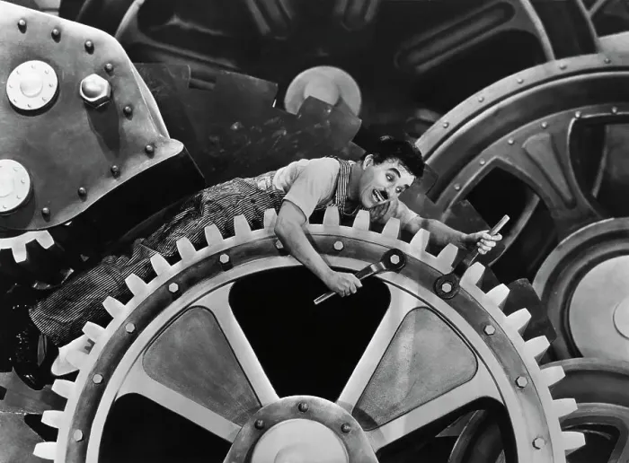 Framed Print : Charlie Chaplin in Modern Times Framed Print : Charlie Chaplin in Modern Times