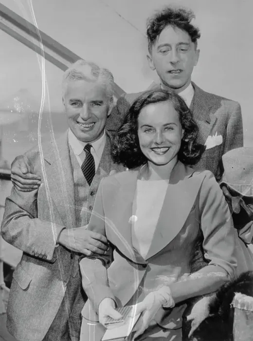 Framed Print : Charlie Chaplin Posing with Paulette Goddard and Jean Cocteau Framed Print : Charlie Chaplin Posing with Paulette Goddard and Jean Cocteau
