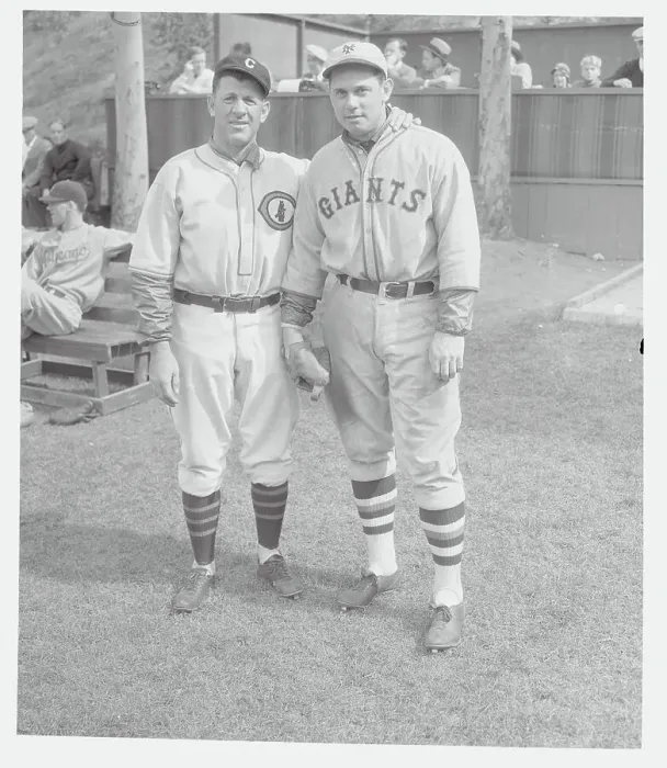 Framed Print : Charlie Grimm and Bill Terry Posing in Baseball Uniform Framed Print : Charlie Grimm and Bill Terry Posing in Baseball Uniform