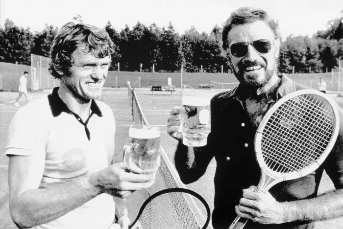 Framed Print : Charlton Heston and Sepp Maier Drink Beer Framed Print : Charlton Heston and Sepp Maier Drink Beer