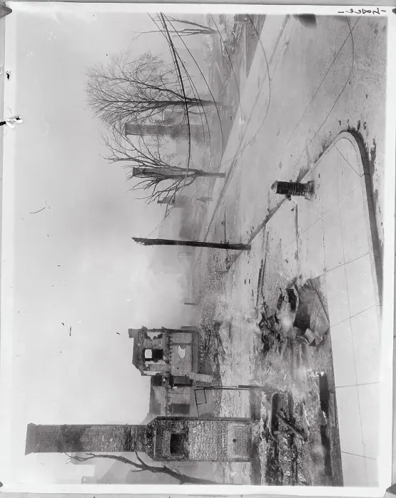 Framed Print : Charred Buildings Following Civic Fire Framed Print : Charred Buildings Following Civic Fire