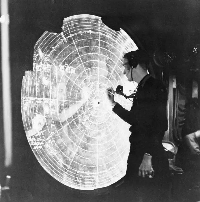 Framed Print : Charting Radar Information