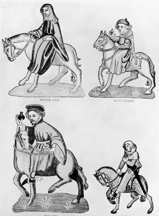 Framed Print : Chaucerian Figures Framed Print : Chaucerian Figures