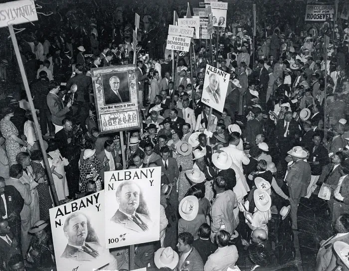 Framed Print : Cheering Roosevelt Supporters at Democratic Convention Framed Print : Cheering Roosevelt Supporters at Democratic Convention