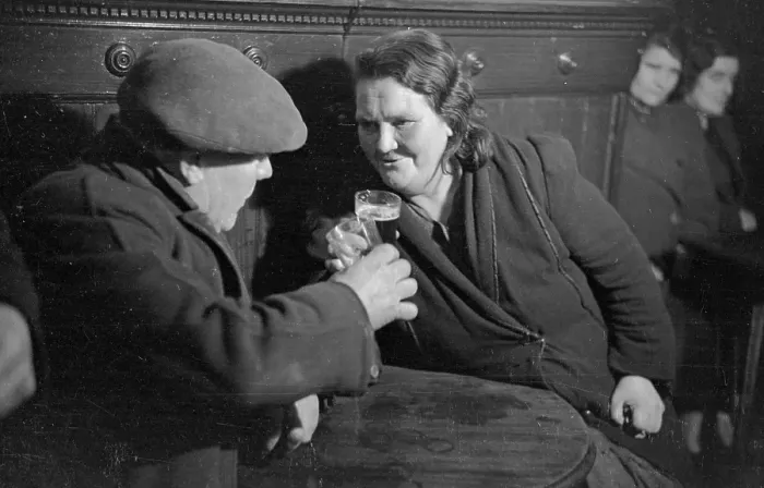 Framed Print : Cheers. 31st January 1948: Glaswegians in a pub in the Gorbals; at the Framed Print : Cheers. 31st January 1948: Glaswegians in a pub in the Gorbals; at the