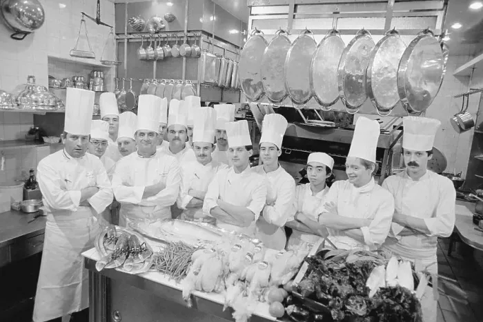 Framed Print : Chef Paul Bocuse Posing with His Kitchen Crew Framed Print : Chef Paul Bocuse Posing with His Kitchen Crew