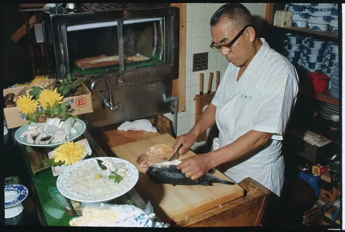 Framed Print : Chef Preparing Globefish Framed Print : Chef Preparing Globefish