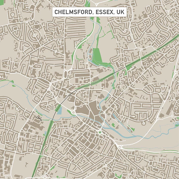 Chelmsford Essex UK City Street Map