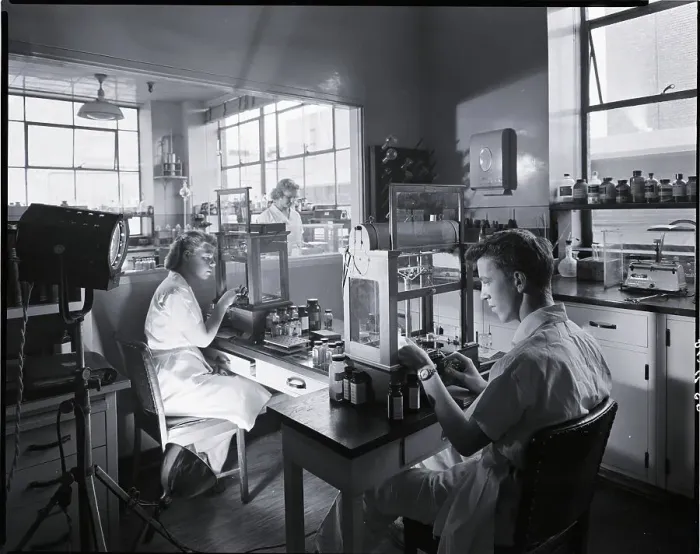 Framed Print : Chemical Lab with People Working
