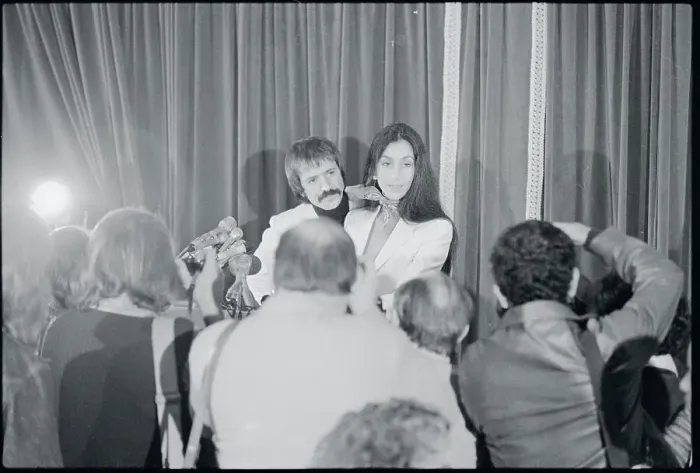 Framed Print : Cher Singing to Sonny Bono Framed Print : Cher Singing to Sonny Bono