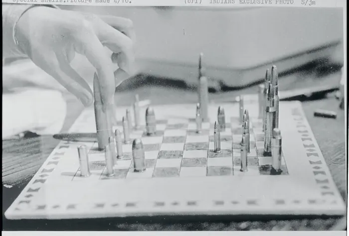 Framed Print : Chess Board with Bullets Framed Print : Chess Board with Bullets