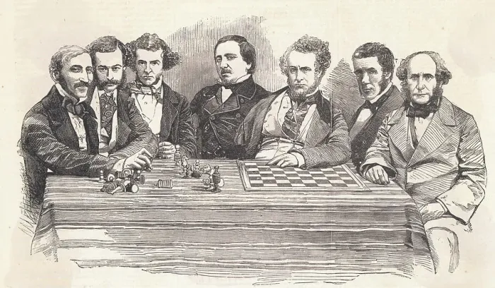 Framed Print : Chess Notables Playing Framed Print : Chess Notables Playing