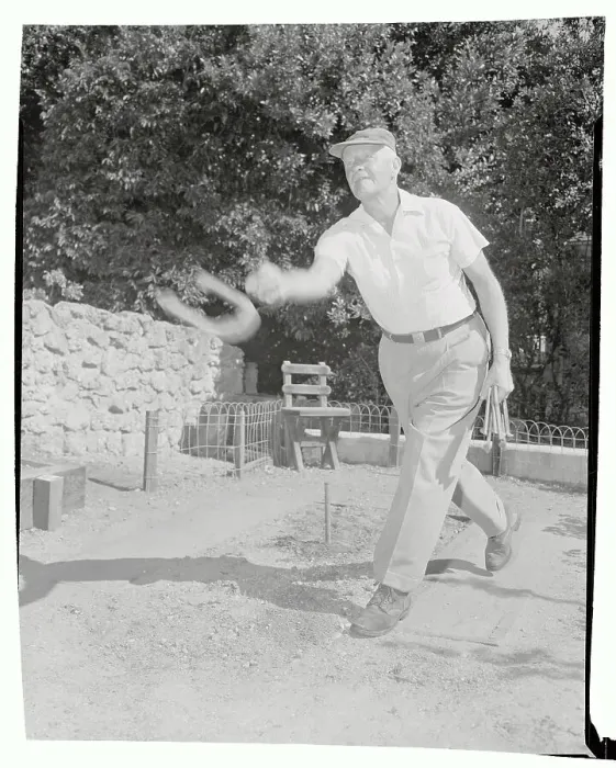 Framed Print : Chester Nimitz Pitching Horseshoes Framed Print : Chester Nimitz Pitching Horseshoes