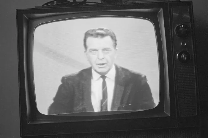 Framed Print : Chet Huntley On Television Broadcast Framed Print : Chet Huntley On Television Broadcast