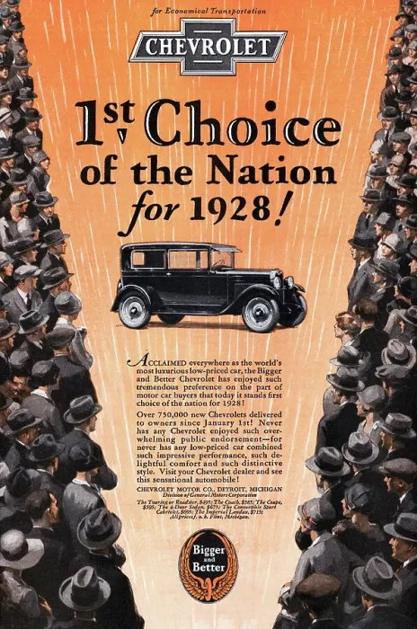 Framed Print : Chevrolet Advertisement 1928