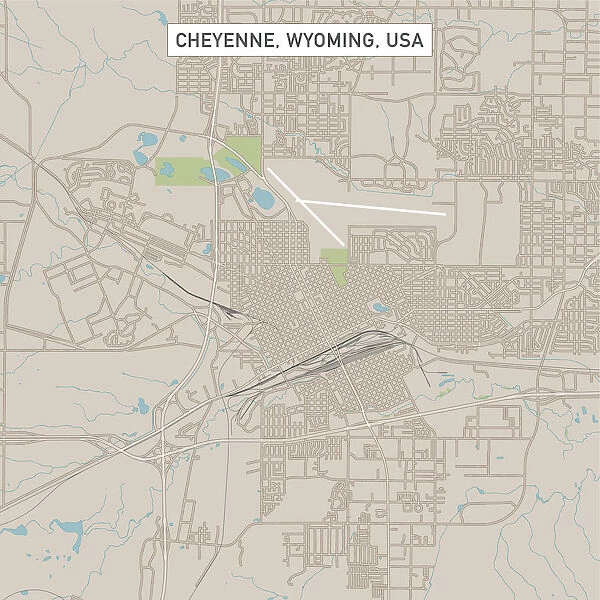 Cheyenne Wyoming US City Street Map