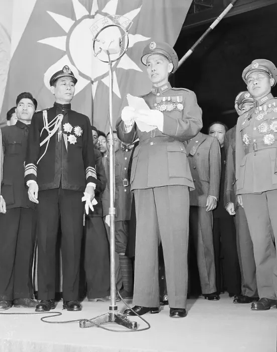 Framed Print : Chiang Kai-Shek At Microphone - Vertical Framed Print : Chiang Kai-Shek At Microphone - Vertical