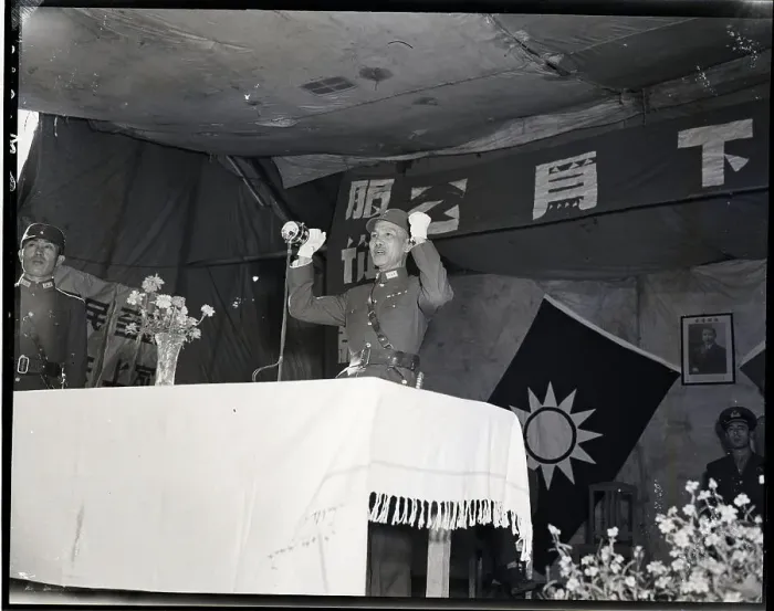 Framed Print : Chiang Kai-Shek Speaking To Troops Framed Print : Chiang Kai-Shek Speaking To Troops
