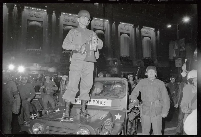 Framed Print : Chicago 1968:National Guard Move In