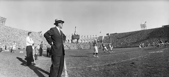 Framed Print : Chicago Bears Coach Halas On Sideline Framed Print : Chicago Bears Coach Halas On Sideline