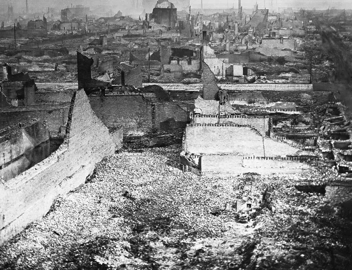 Framed Print : Chicago Fire / 1871 / Rubble / Partial Bldgs Framed Print : Chicago Fire / 1871 / Rubble / Partial Bldgs