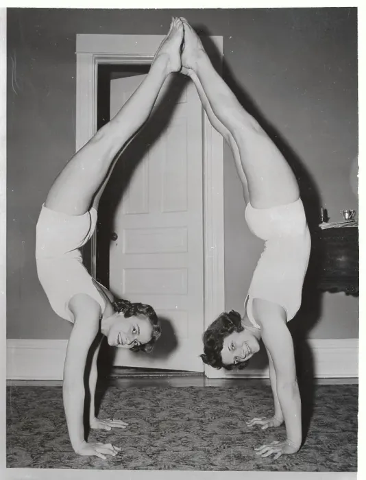 Framed Print : Chicago Olympic Gymnist Jackie and Joyce Racek Framed Print : Chicago Olympic Gymnist Jackie and Joyce Racek