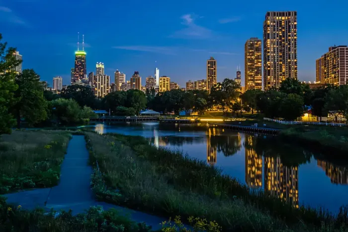 Framed Print : Chicago Skyline From Lincoln Park Framed Print : Chicago Skyline From Lincoln Park