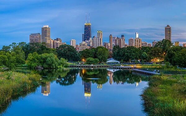 Chicago Skyline Viewed From Lincoln Park
