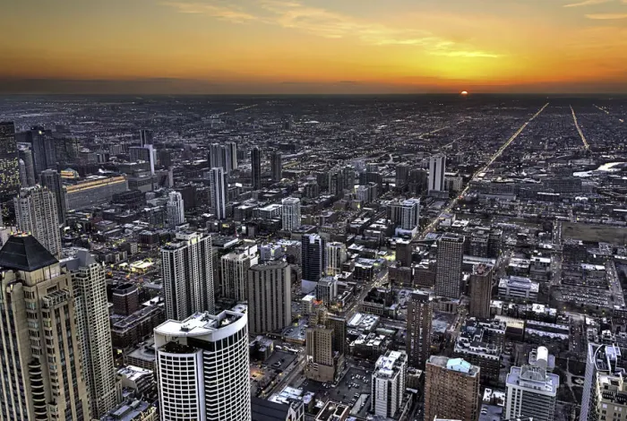 Framed Print : Chicago sunset Framed Print : Chicago sunset