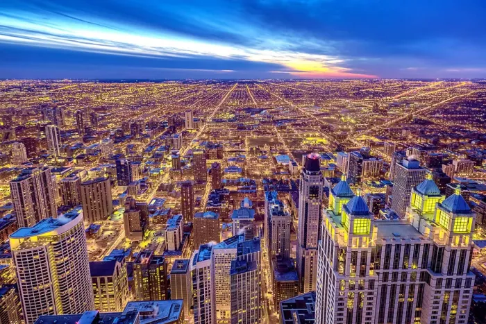 Framed Print : Chicago Sunset Framed Print : Chicago Sunset