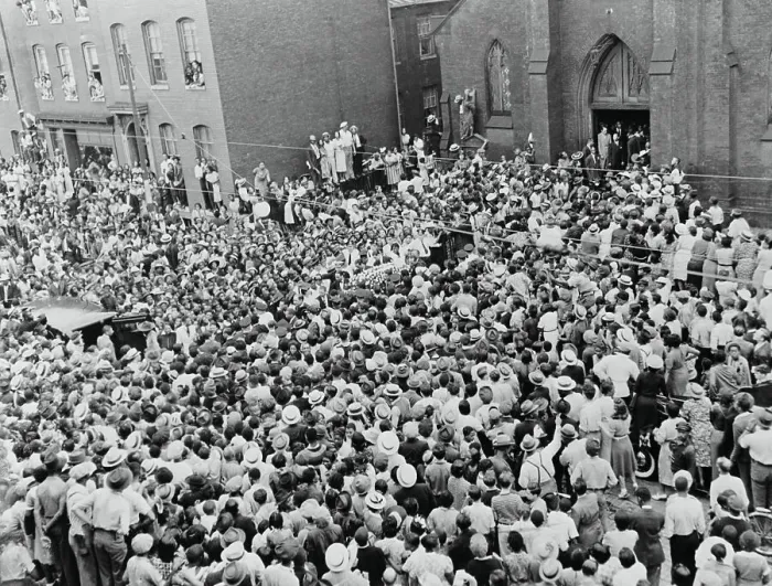 Framed Print : Chick Webb Mourners Outside Church