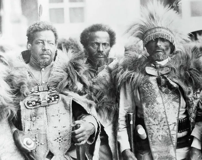 Framed Print : Three Chieftains in Fur-Collared Robes Framed Print : Three Chieftains in Fur-Collared Robes