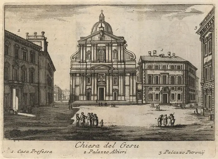 Framed Print : Chiesa del Gesu with Casa Professa, Palazzo Altieri and Palazzo Petronij, Rome, Italy, 1767, digital reproduction of an 18th century original, original date not known Framed Print : Chiesa del Gesu with Casa Professa, Palazzo Altieri and Palazzo Petronij, Rome, Italy, 1767, digital reproduction of an 18th century original, original date not known