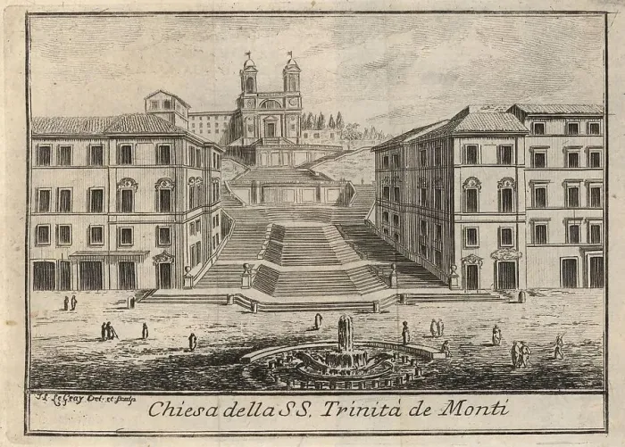 Framed Print : Chiesa della SS. Trinita de Monti, Santissima Trinita dei Monti, also Santa Trinita dei Monti or Santissima Trinita al Monte Pincio, Most Holy Trinity on Mount Pincio, located above the Spanish Steps, 1767, Rome, Italy Framed Print : Chiesa della SS. Trinita de Monti, Santissima Trinita dei Monti, also Santa Trinita dei Monti or Santissima Trinita al Monte Pincio, Most Holy Trinity on Mount Pincio, located above the Spanish Steps, 1767, Rome, Italy