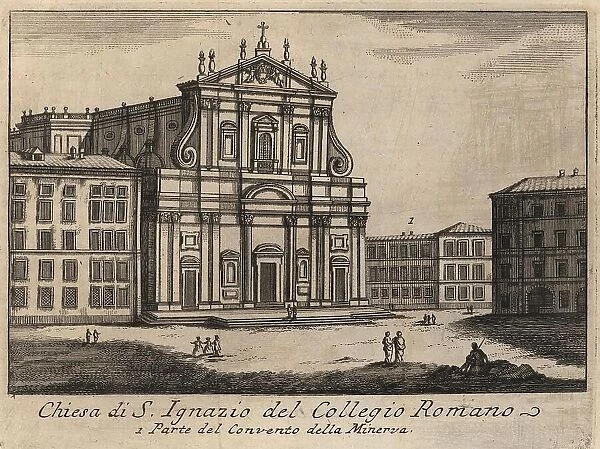 Chiesa di S. Ignazio del Collegio Romano, Rome, Italy, 1767, digital reproduction of an 18th century original, original date unknown