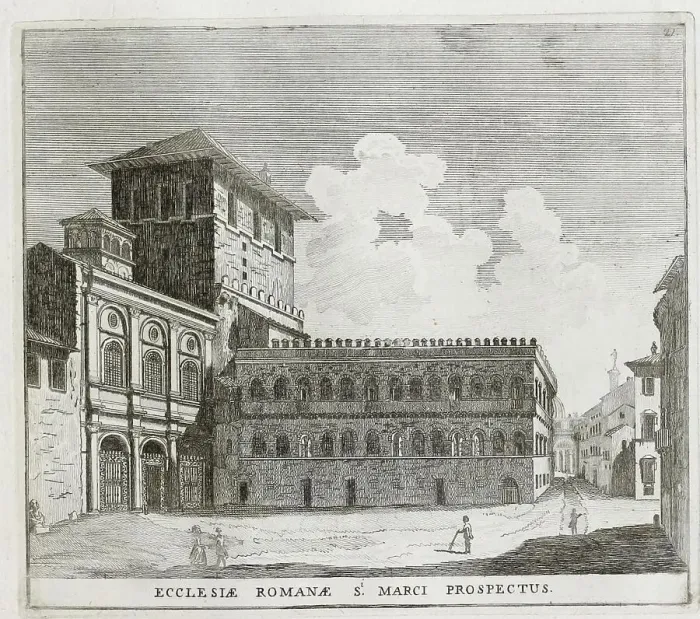 Framed Print : Chiesa di S. Marco, dietro il palazzo Venezia, St. Mark's Church, behind the Palazzo Venezia, historic Rome, Italy, digital reproduction of an original 17th century painting, original date unknown Framed Print : Chiesa di S. Marco, dietro il palazzo Venezia, St. Mark's Church, behind the Palazzo Venezia, historic Rome, Italy, digital reproduction of an original 17th century painting, original date unknown