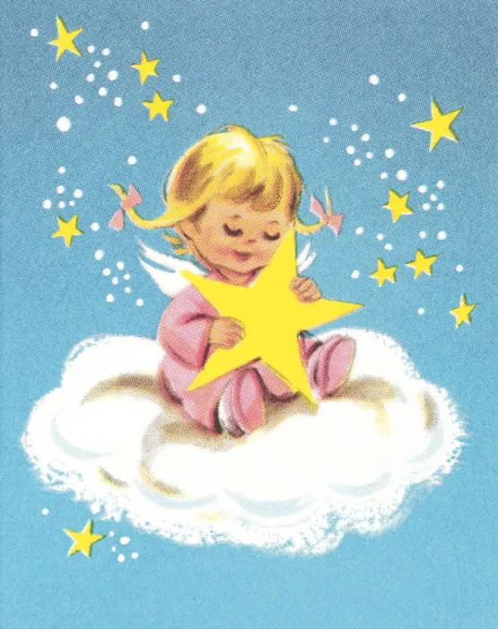 Framed Print : Child on cloud with star Framed Print : Child on cloud with star