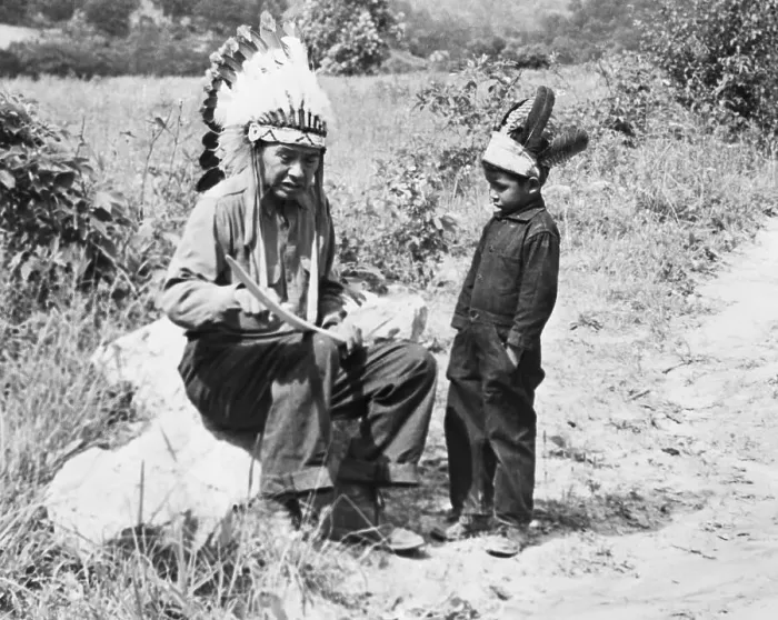 Framed Print : Child Indian Watches Elder Whittle A Bow Framed Print : Child Indian Watches Elder Whittle A Bow