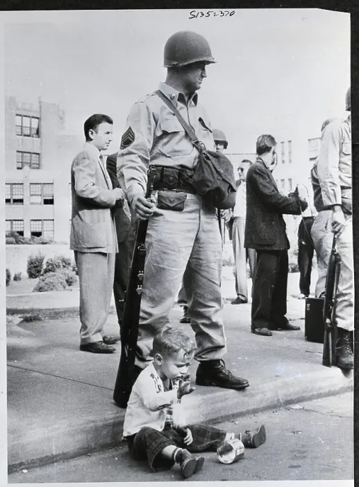 Framed Print : Child Playing At The Feet Of Guardsman Framed Print : Child Playing At The Feet Of Guardsman