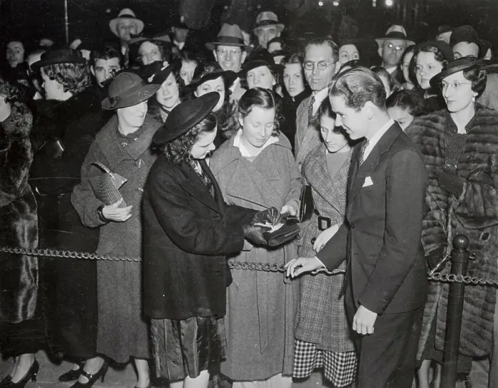 Framed Print : Child Screen Stars Judy Garland and Jackie Cooper Signing Autographs for Fans