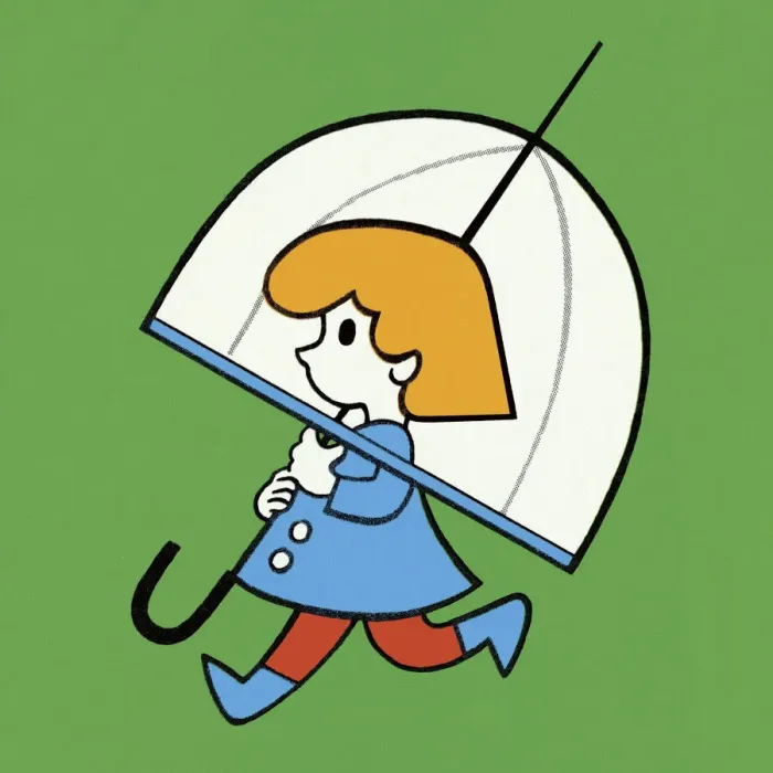 Framed Print : Child Walking With an Umbrella Framed Print : Child Walking With an Umbrella