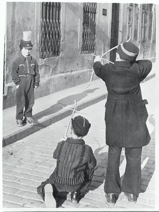 Framed Print : Child Wearing a Can on His Head for a Target Framed Print : Child Wearing a Can on His Head for a Target