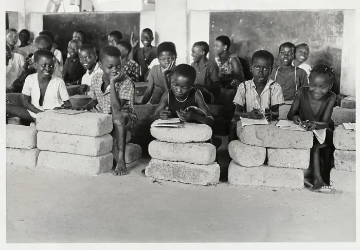 Framed Print : Children Attending School Without Desks Framed Print : Children Attending School Without Desks