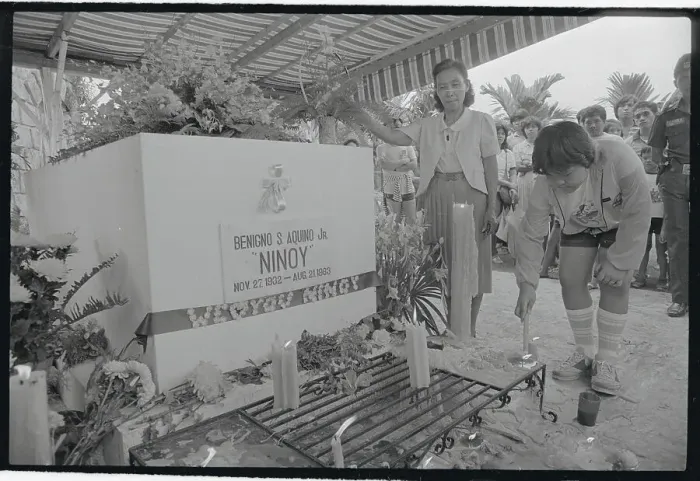 Framed Print : Children of Benigno Aquino Visiting His Grave Site Framed Print : Children of Benigno Aquino Visiting His Grave Site